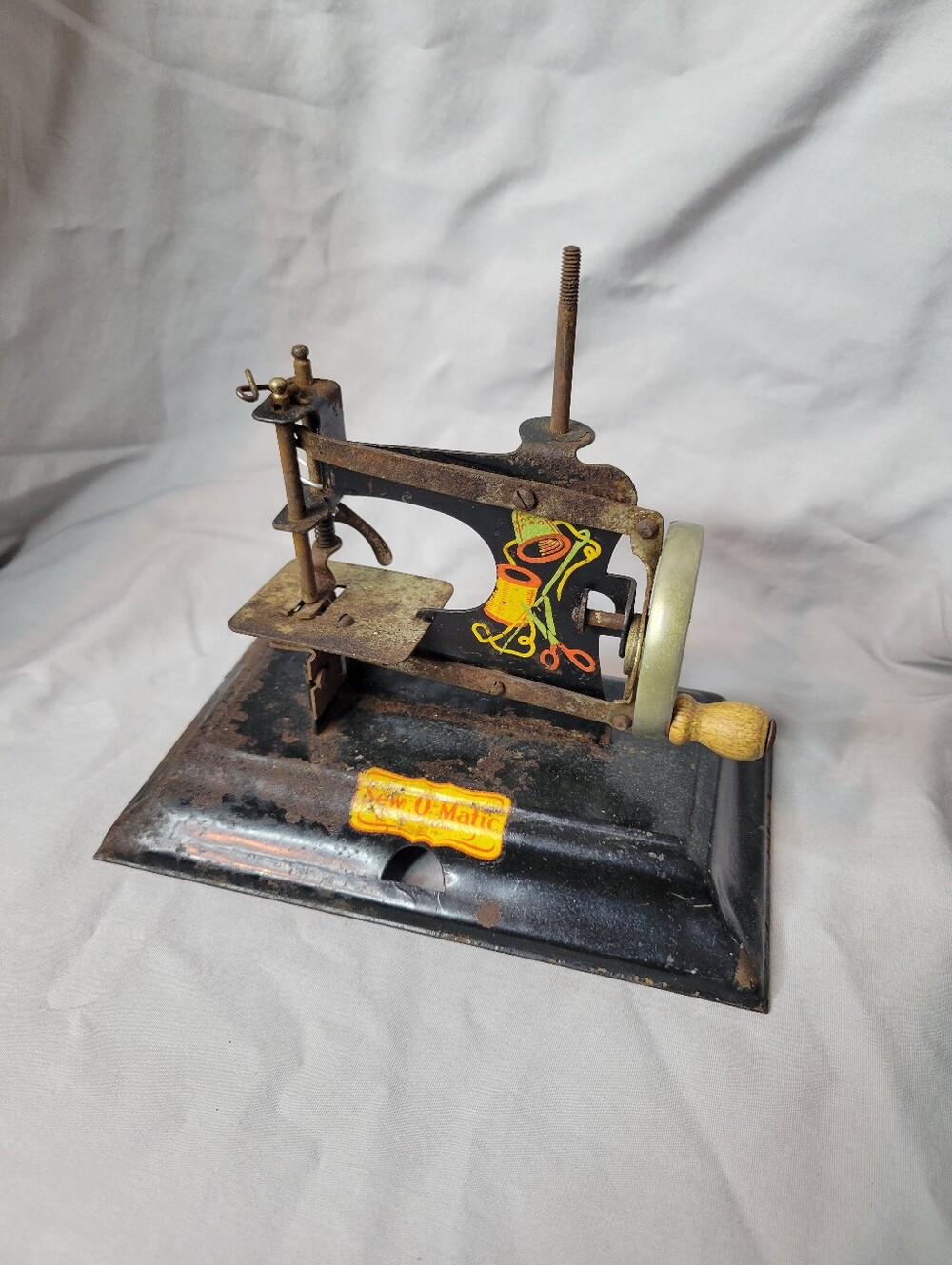 Vintage Black German Mini Childrens Toy Sewing Machine